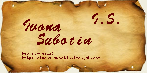 Ivona Subotin vizit kartica